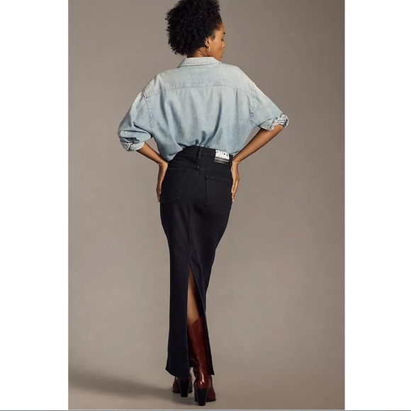 MOTHER DENIM 'SNACKS' The Candy Stick Maxi Skirt in Licorice Wash - NWT! - 27 - Picture 2 of 11